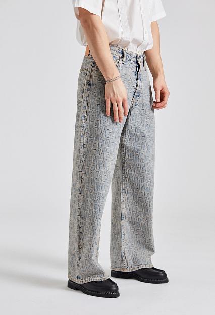 Acne Studios Loose Fit Jeans 1981 M Fn Monogram Blue/Beige